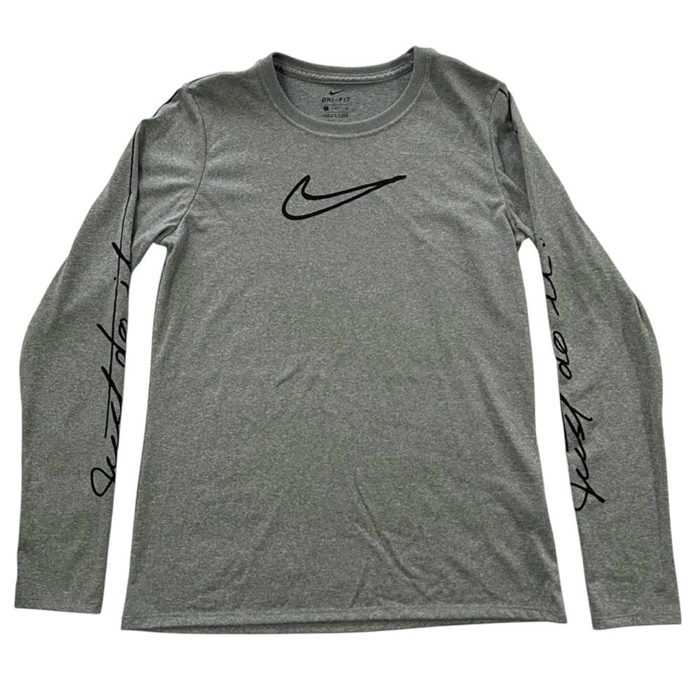 Nike Dri-Fit Long Sleeve Tee - Small, Grey